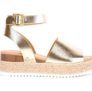 Gold Wedge Sandals